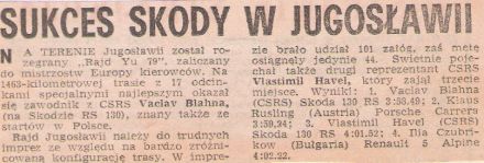 13 YU Rally (YU). 9 eliminacja (1).  29.03-1.04.1979r.