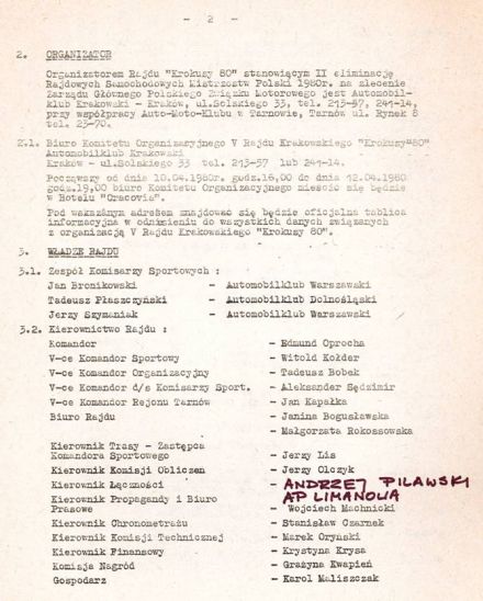 5 Rajd Krakowski Krokusy - 1980r.