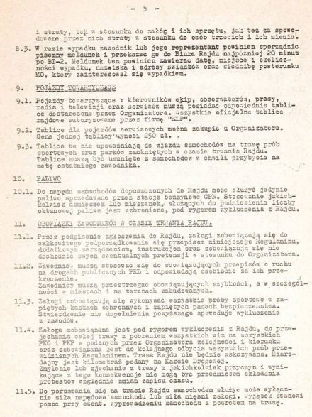 5 Rajd Krakowski Krokusy - 1980r.