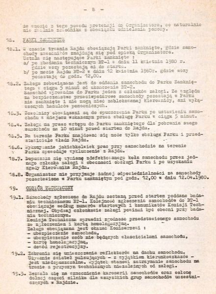5 Rajd Krakowski Krokusy - 1980r.