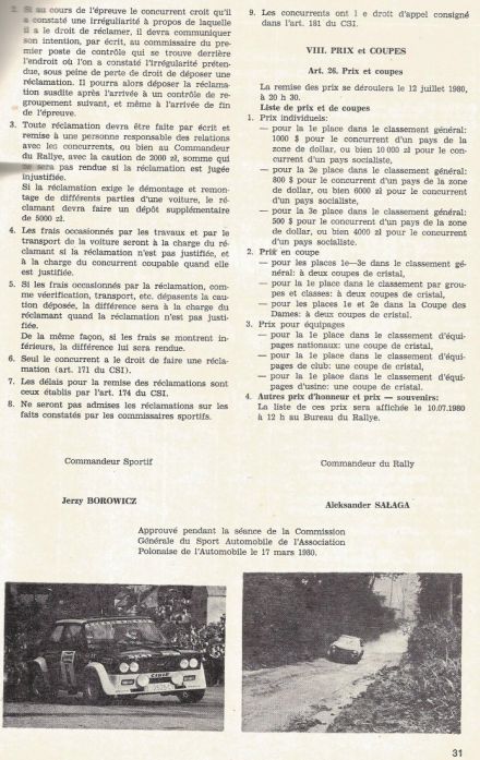 40 Rajd Polski - 1980r