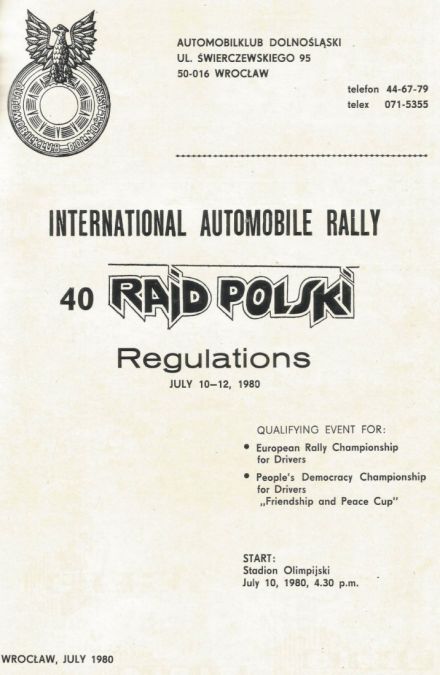 40 Rajd Polski - 1980r
