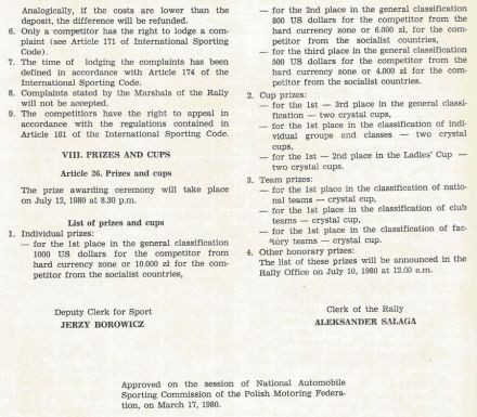 40 Rajd Polski - 1980r
