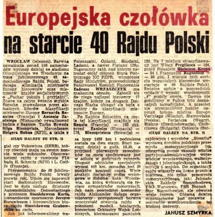 40 Rajd Polski - 1980r
