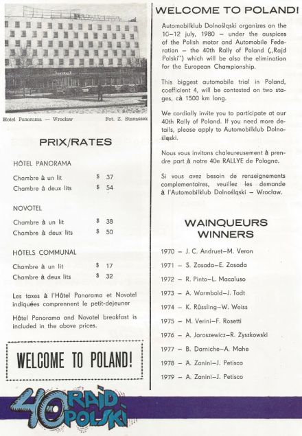 40 Rajd Polski - 1980r