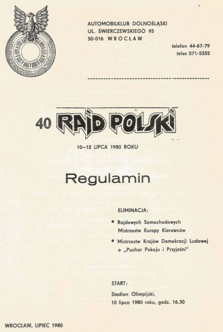 40 Rajd Polski - 1980r