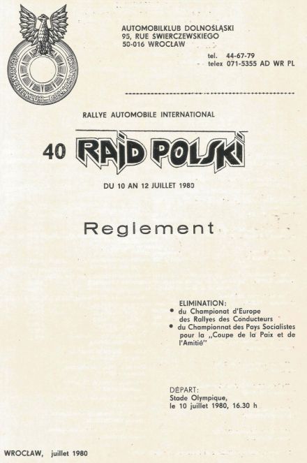40 Rajd Polski - 1980r