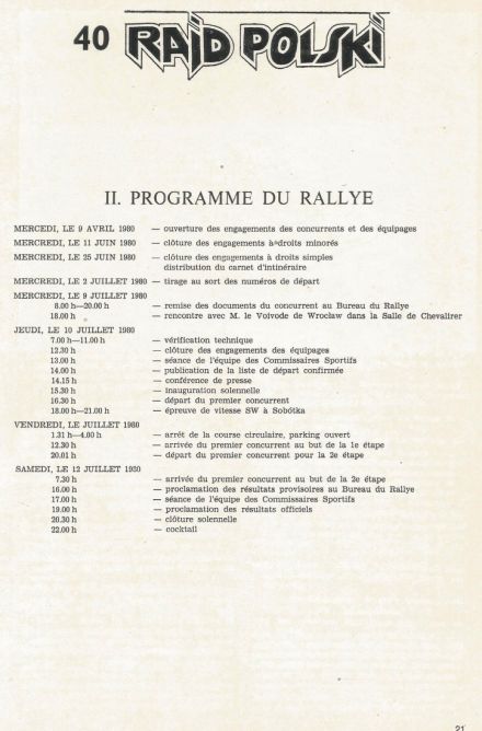40 Rajd Polski - 1980r