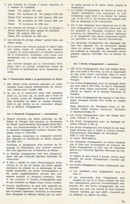 40 Rajd Polski - 1980r
