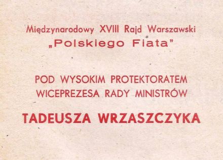 18 Rajd Warszawski - 1980r.