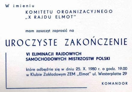 10 Rajd Elmot - 1980r.