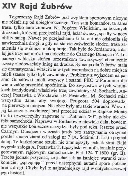 14 Rajd Żubrów - 1980r.