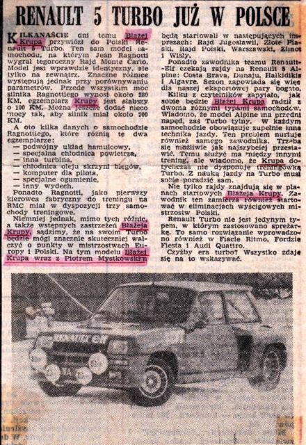 Renault 5 Turbo Błażeja Krupy