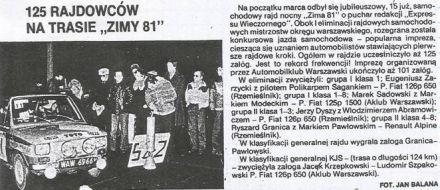 Rajd Zima - 1981r