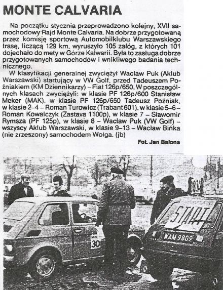 17 Rajd Monte Calvaria - 1981r