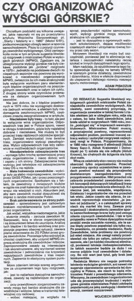 Zapowiedź sezonu GSMP 1981r