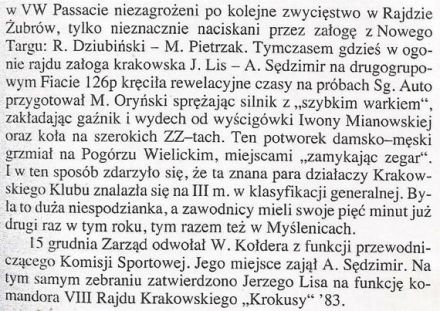 Rajd Żubrów - 1982r