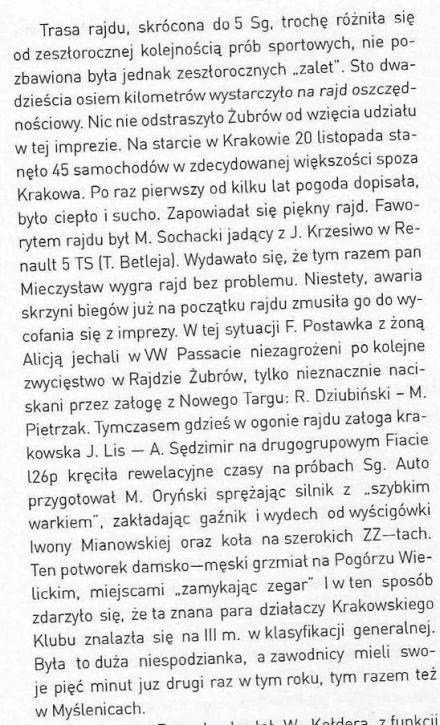 16 Rajd Żubrów - 1982r