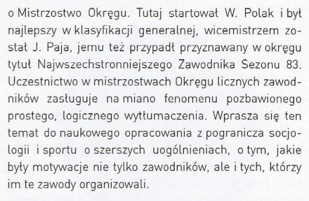 Podsumowanie górskich mistrzostw okręgu krakowskiego - 1983r