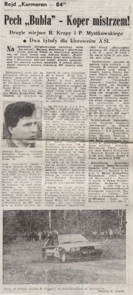 Rajd Kormoran - 1984r