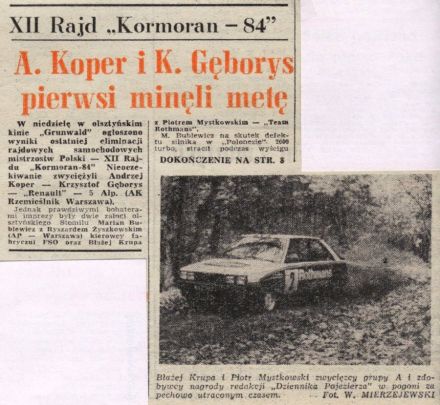 Rajd Kormoran - 1984r