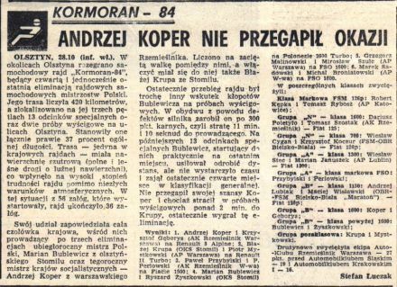 Rajd Kormoran - 1984r