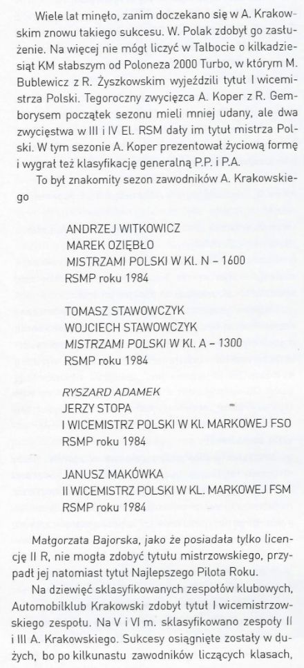 Podsumowanie RSMP - 1984r