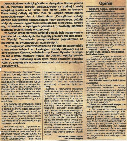 Podsumowanie sezonu wyścigów górskich - 1984r.