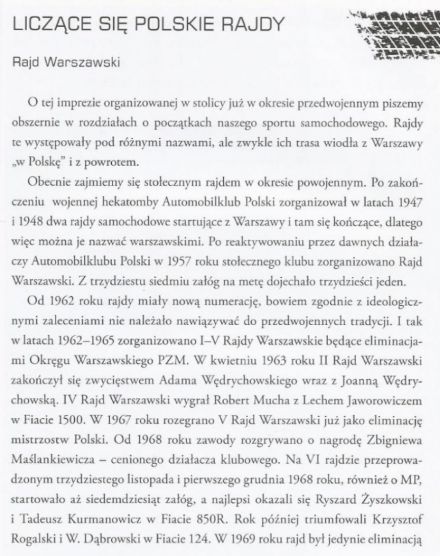 Historia rajdu Warszawskiego