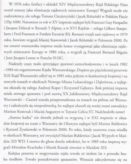 Historia rajdu Warszawskiego