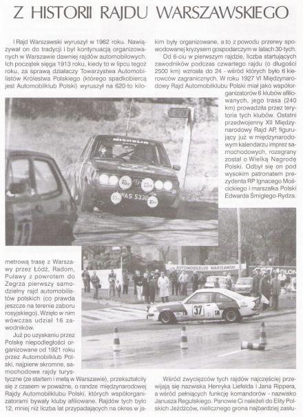 Historia Rajdu Warszawskiego.