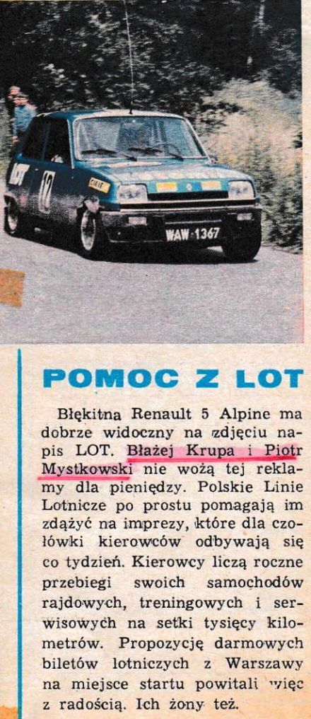 LOT sponsorem Błażeja Krupy