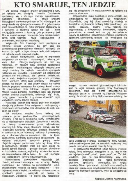 Kto smaruje, ten jedzie-o sponsoringu