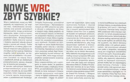 WRC za szybkie