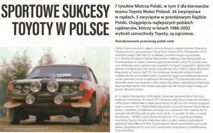 Toyoty w polskich rajdach