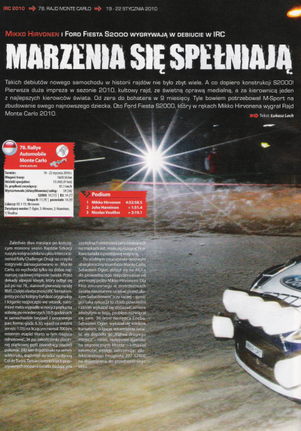 Rallye Monte Carlo - 2010r.
