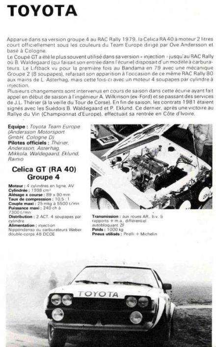Toyota Celica GT (RA40) – Groupe 4